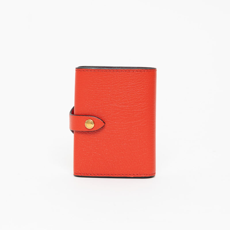 Burberry Red Grained Leather Bifold Wallet