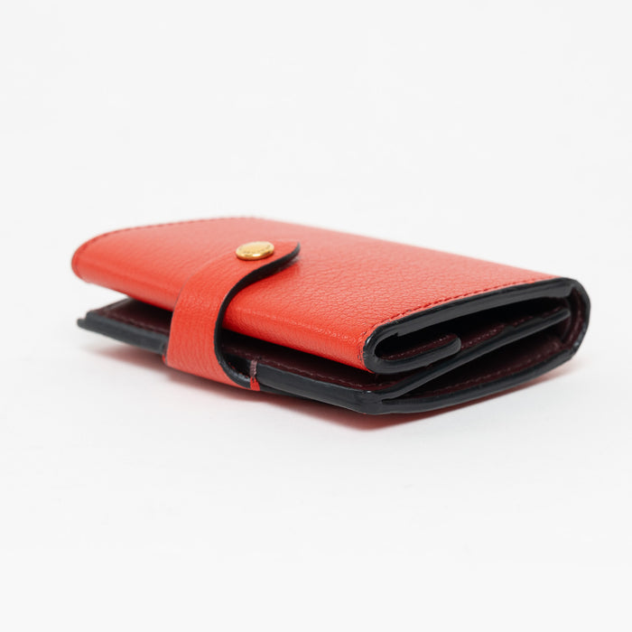 Burberry Red Grained Leather Bifold Wallet