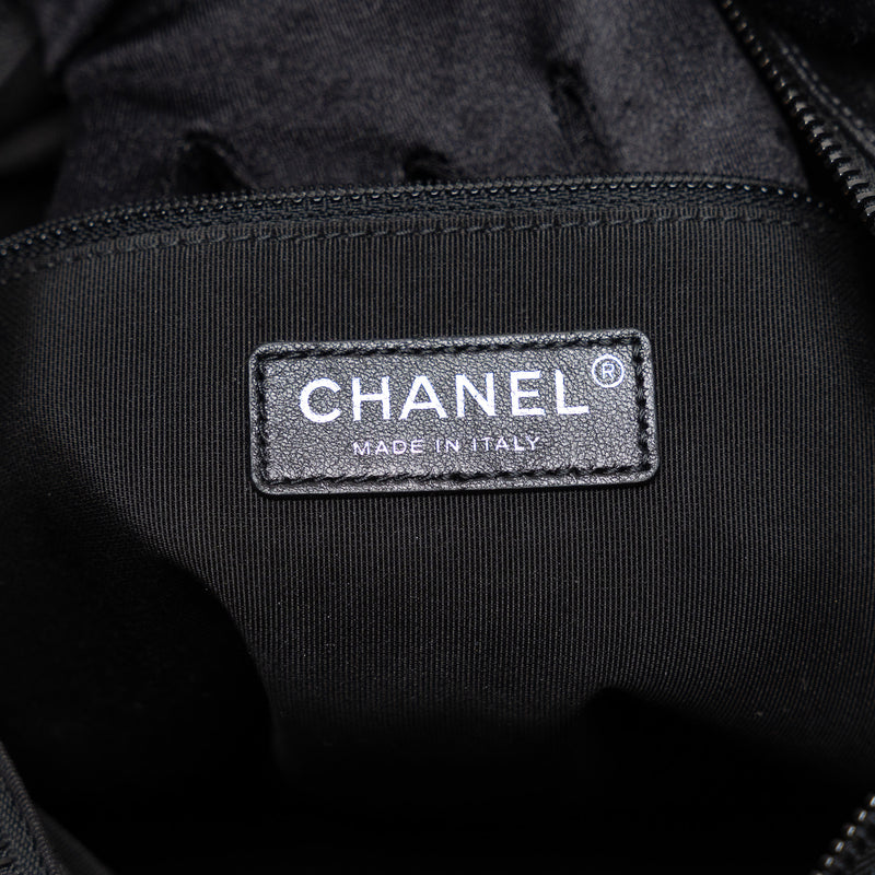 Pre-Loved Chanel™ Black Aged Calfskin Leather Medium Gabrielle Shoulder Bag with Black Hardware