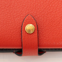 Burberry Red Grained Leather Bifold Wallet