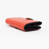 Burberry Red Grained Leather Bifold Wallet