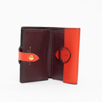 Burberry Red Grained Leather Bifold Wallet