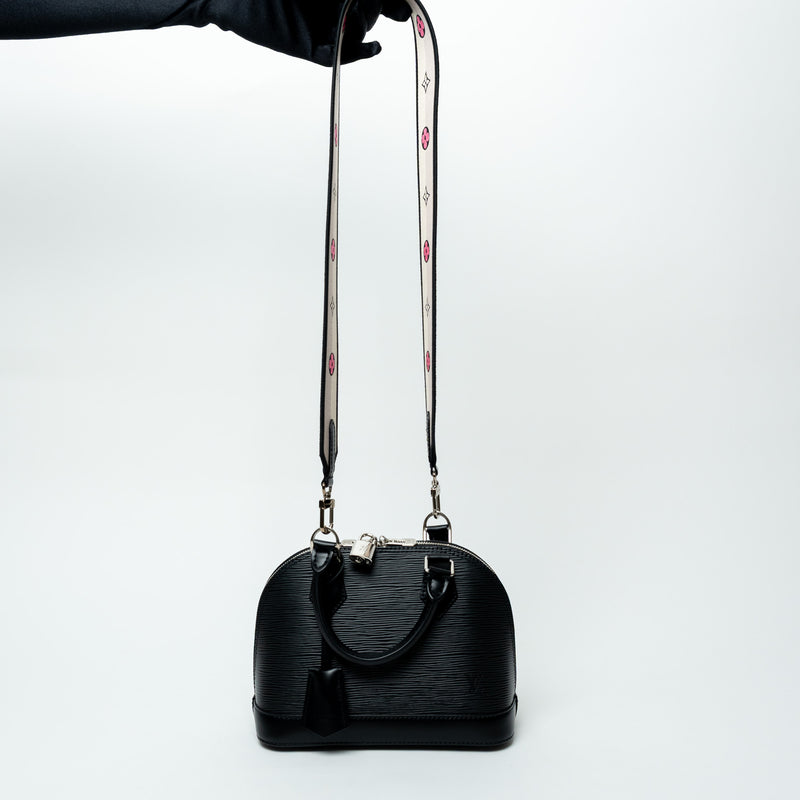 Louis Vuitton Black Epi Leather BB Alma Handbag with Guitar Strap