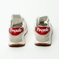 Prada Suede and Textile Sneakers with Red Details Size 35.5