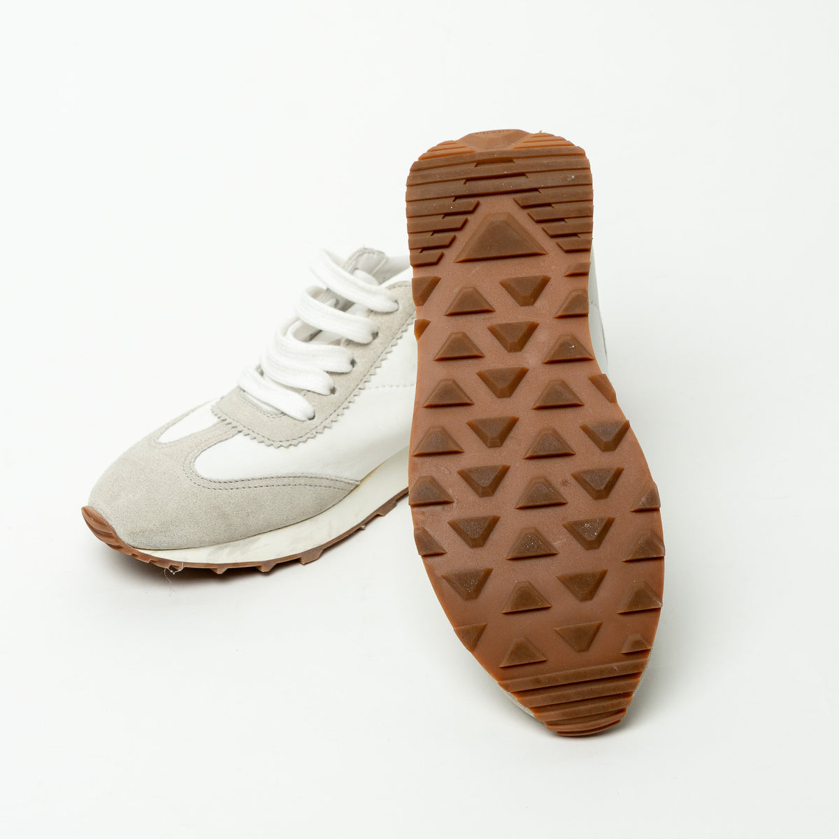 Prada Suede and Textile Sneakers with Red Details Size 35.5
