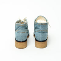 Pre-Loved Chanel™ Blue Denim Lace-Up Boots Size 41C