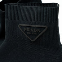 Prada Monolith Black Textile Sock Boots Size 36.5