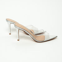Gianvito Rossi Silver and PVC Mule Heels Size 39