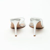 Gianvito Rossi Silver and PVC Mule Heels Size 39