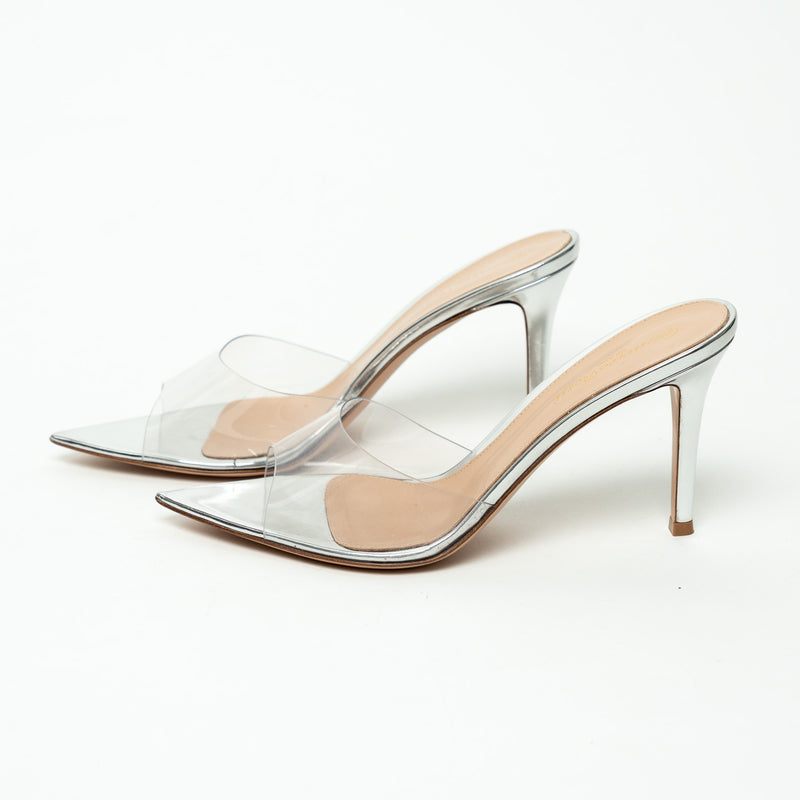 Gianvito Rossi Silver and PVC Mule Heels Size 39