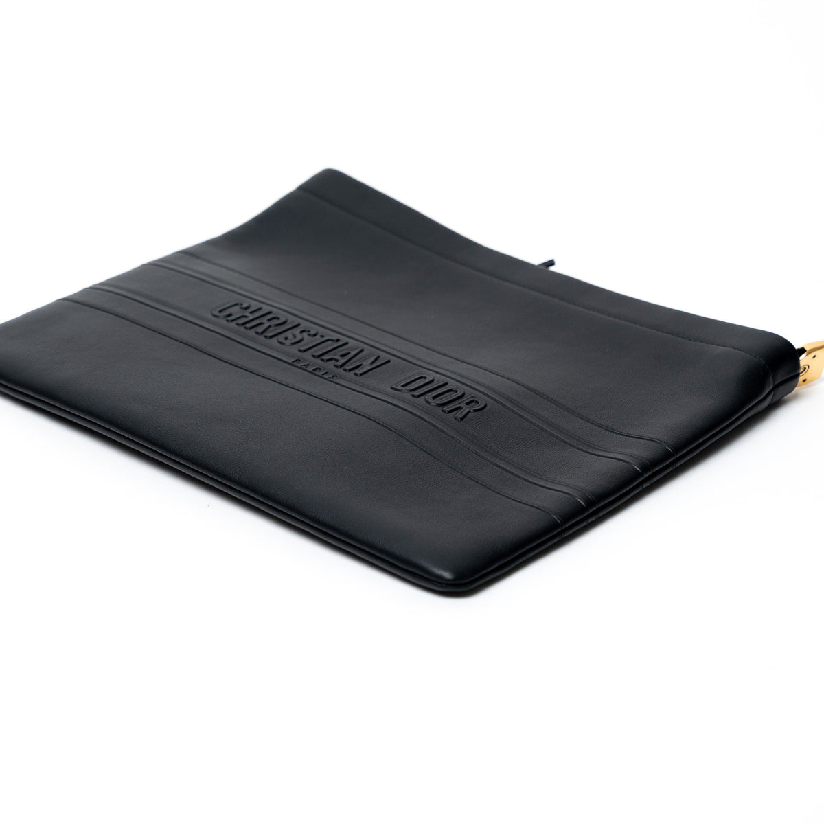 Dior Black Grained Leather Pouch