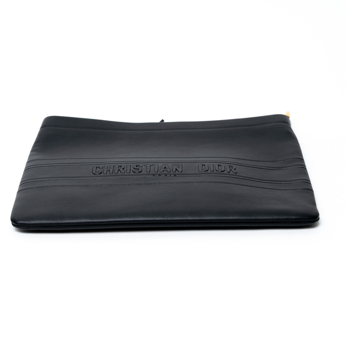 Dior Black Grained Leather Pouch
