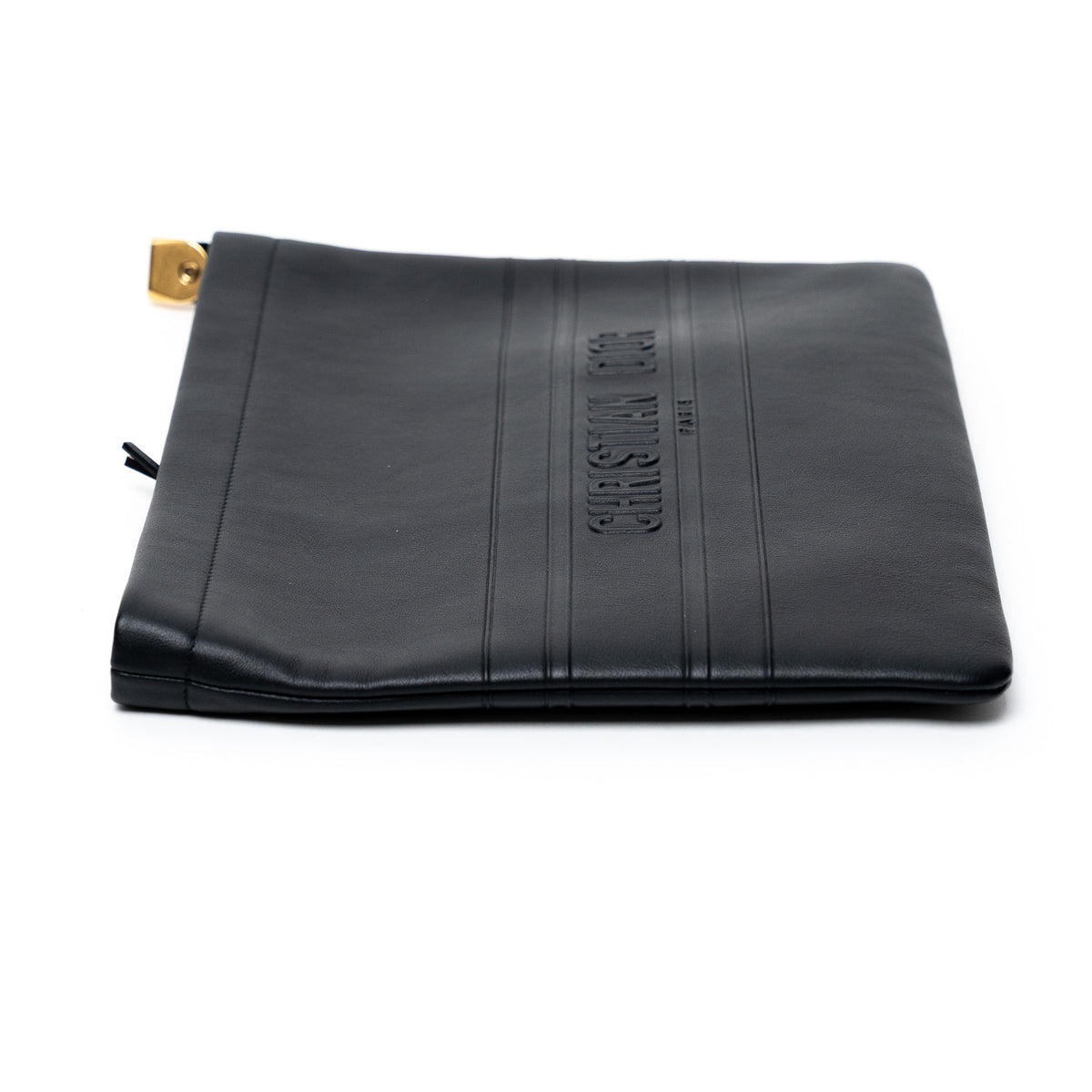 Dior Black Grained Leather Pouch