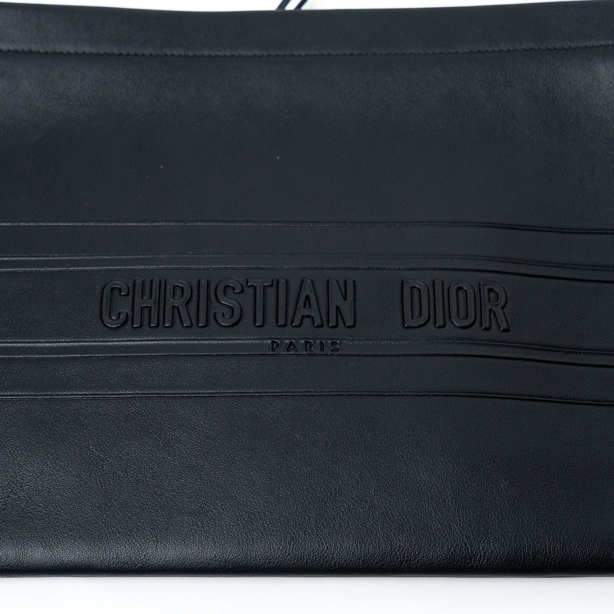 Dior Black Grained Leather Pouch
