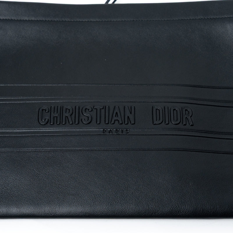 Dior Black Grained Leather Pouch
