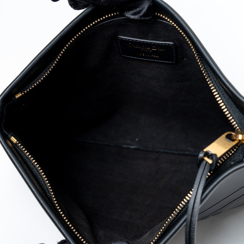 Dior Black Grained Leather Pouch