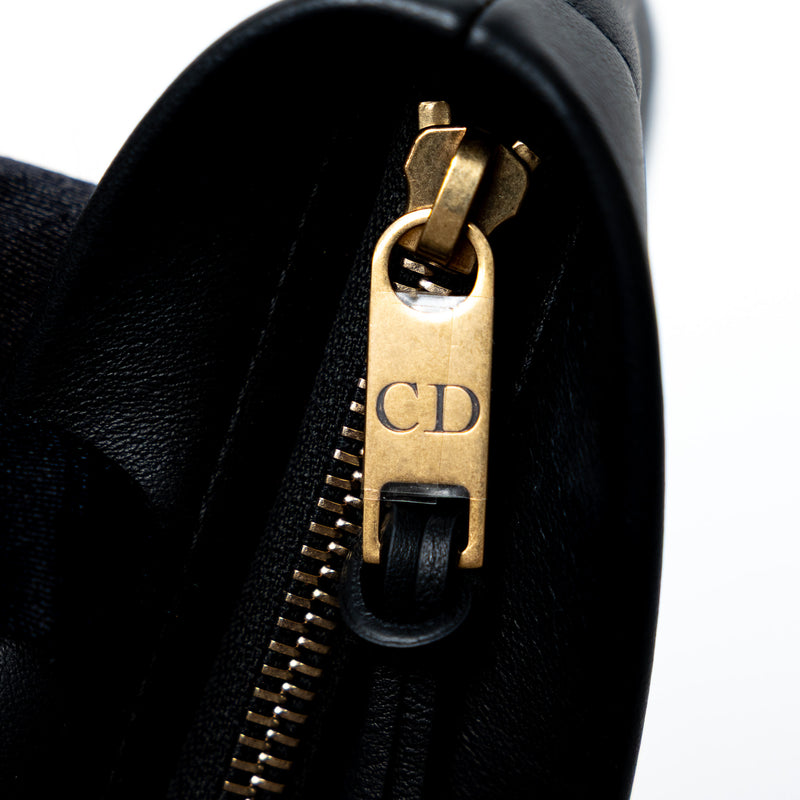 Dior Black Grained Leather Pouch