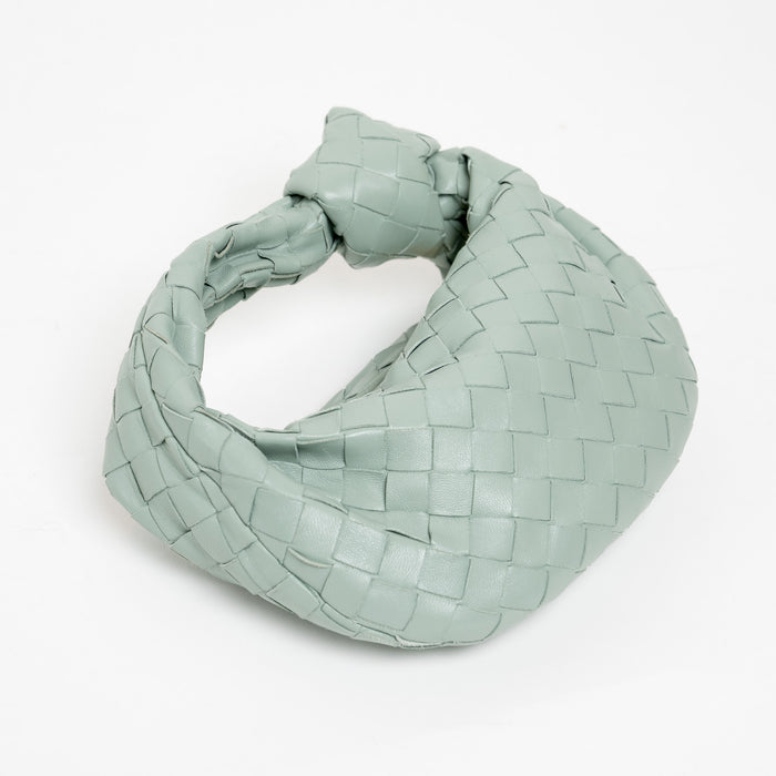 Bottega Veneta Mint Green Intrecciato Leather Mini Jodie Bag