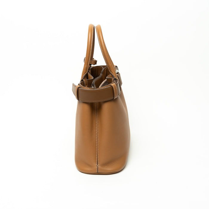 Prada Caramel Calfskin Leather Large Buckle Belt Handbag