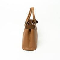 Prada Caramel Calfskin Leather Large Buckle Belt Handbag