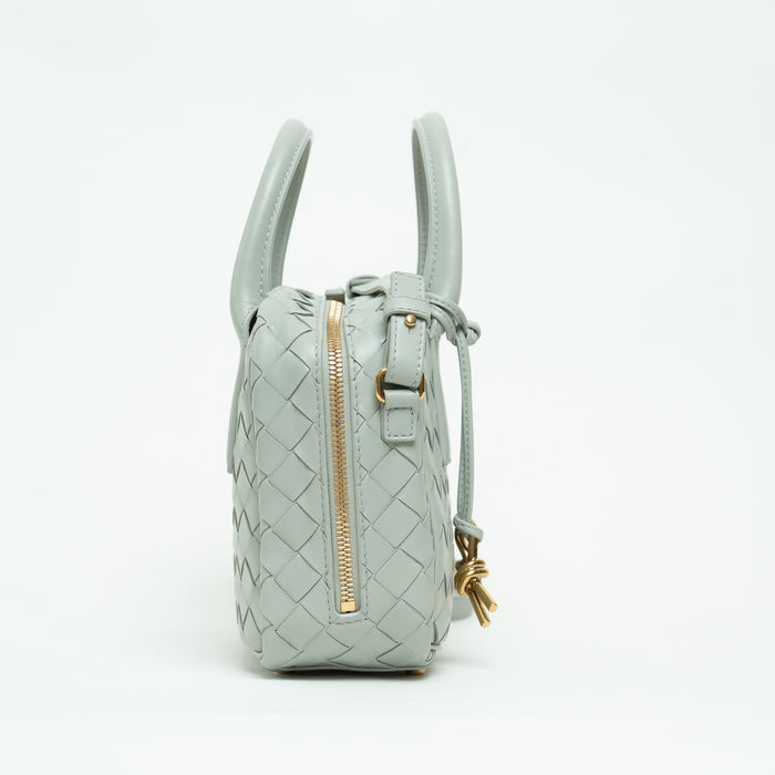 Bottega Veneta Grey Intrecciato Leather Small Getaway Handbag