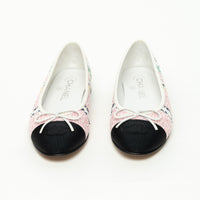 Pre-Loved Chanel™ Pink and White Multicolor Tweed Ballet Flats Size 36.5C