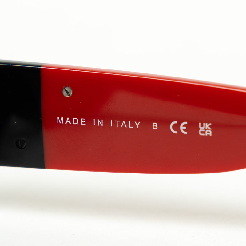 Pre-Loved Chanel™ Black and Red Square Frame Sunglasses