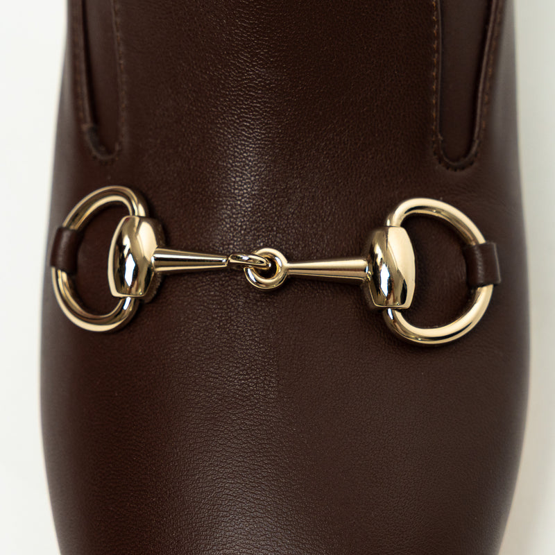 Gucci Brown Grained Leather Knee High Boot Size 38.5