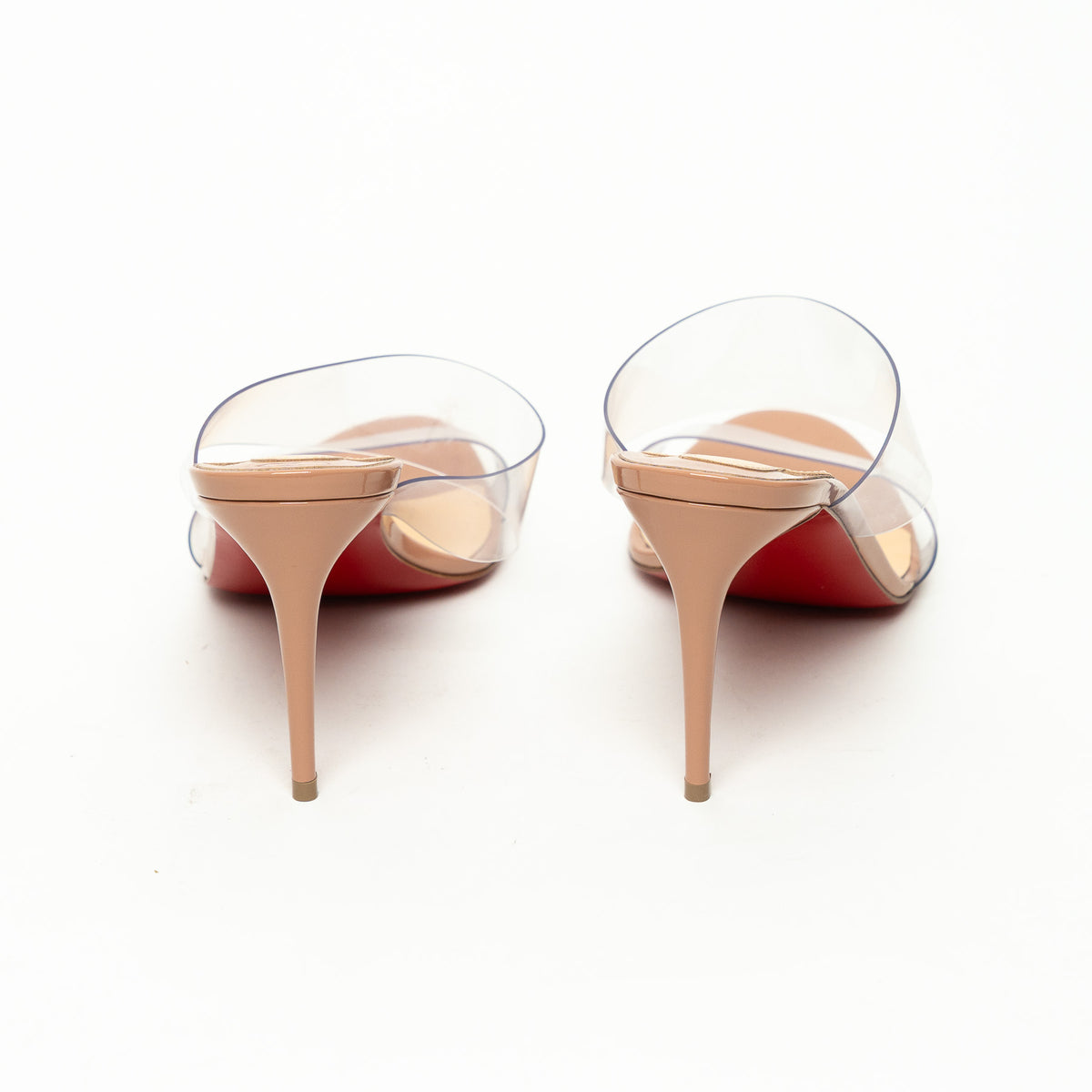 Christian Louboutin Tan Leather Clear PVC Sandals Size 39.5
