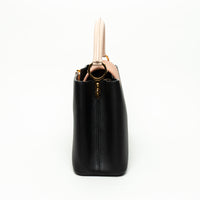 Louis Vuitton Black and Pink Taurillon Leather Capucines PM Handbag