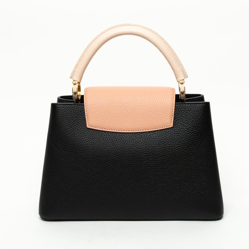 Louis Vuitton Black and Pink Taurillon Leather Capucines PM Handbag
