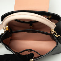 Louis Vuitton Black and Pink Taurillon Leather Capucines PM Handbag
