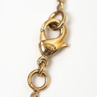 Pre-Loved Chanel™ Gold Tone Interlocking Logo Pendant Inset with Multicolor Crystals