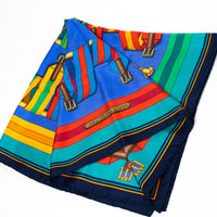 Hermes Multicolor Silk Les Sangles Scarf (need Pricing)