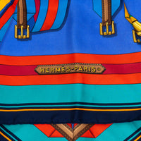 Hermes Multicolor Silk Les Sangles Scarf (need Pricing)