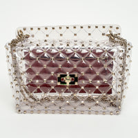 Valentino Clear PVC Rockstud Handbag