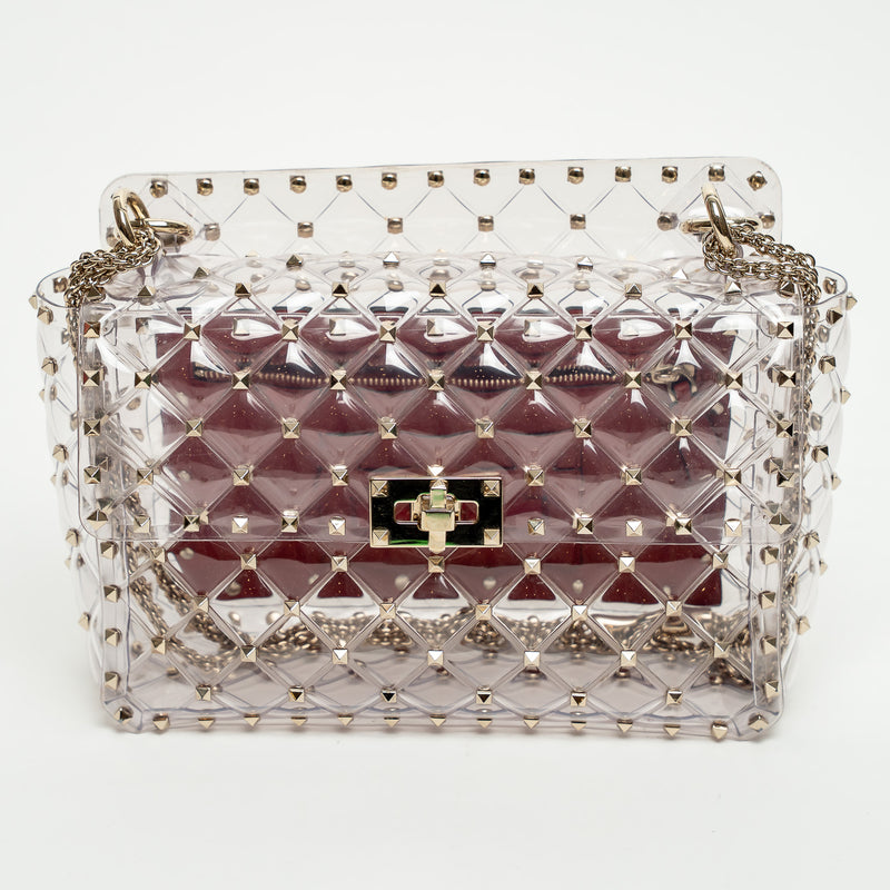 Valentino Clear PVC Rockstud Handbag