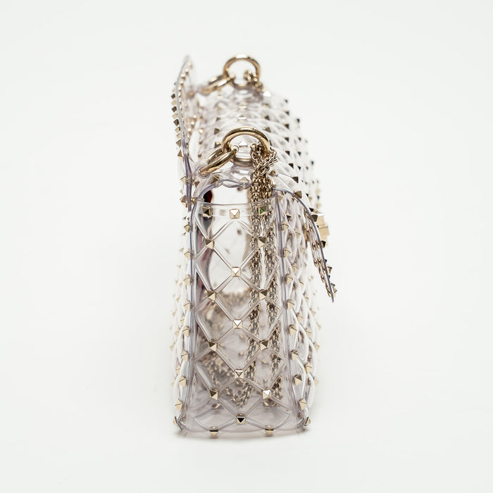 Valentino Clear PVC Rockstud Handbag
