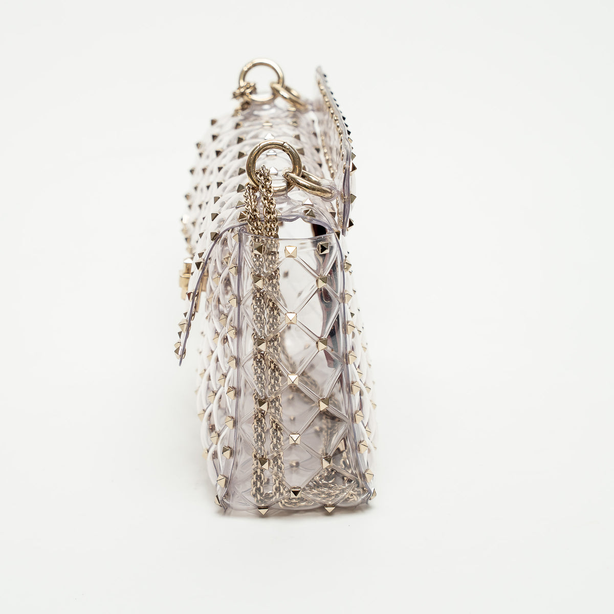 Valentino Clear PVC Rockstud Handbag