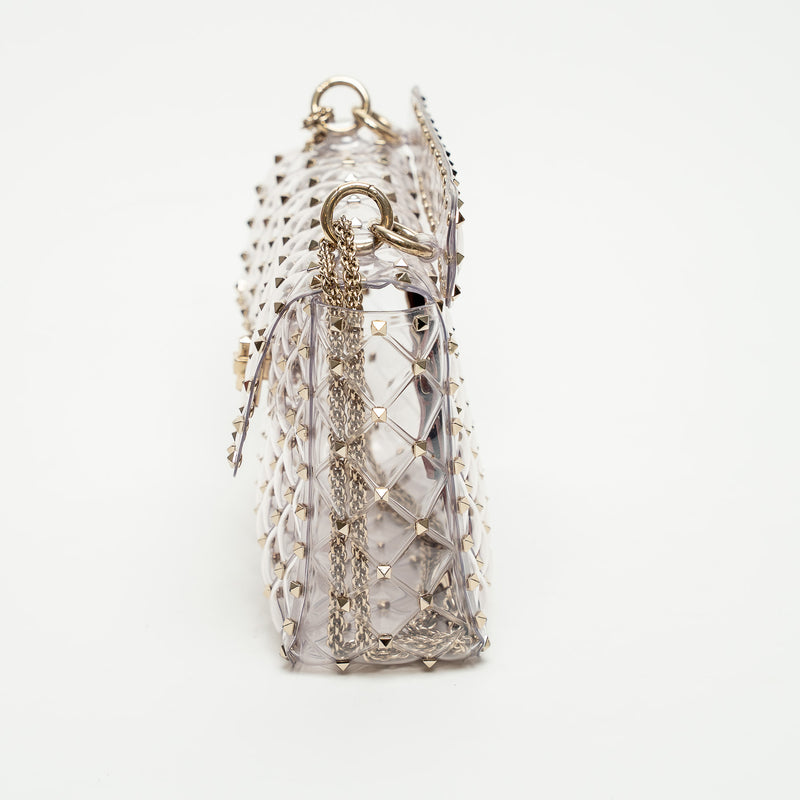 Valentino Clear PVC Rockstud Handbag