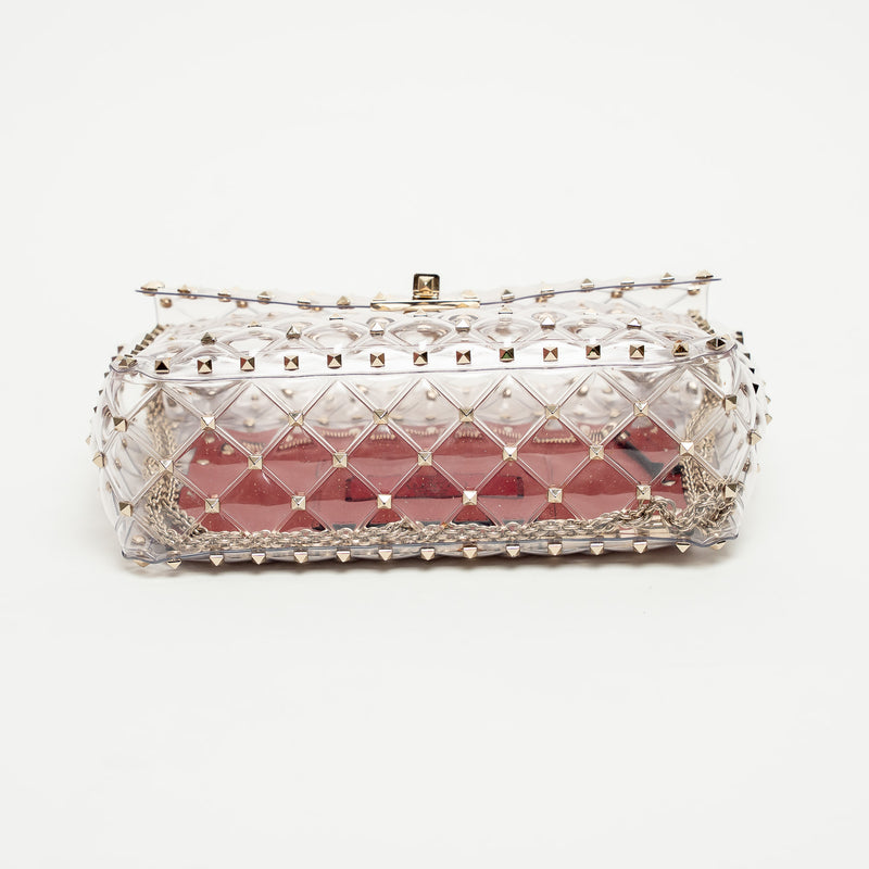 Valentino Clear PVC Rockstud Handbag
