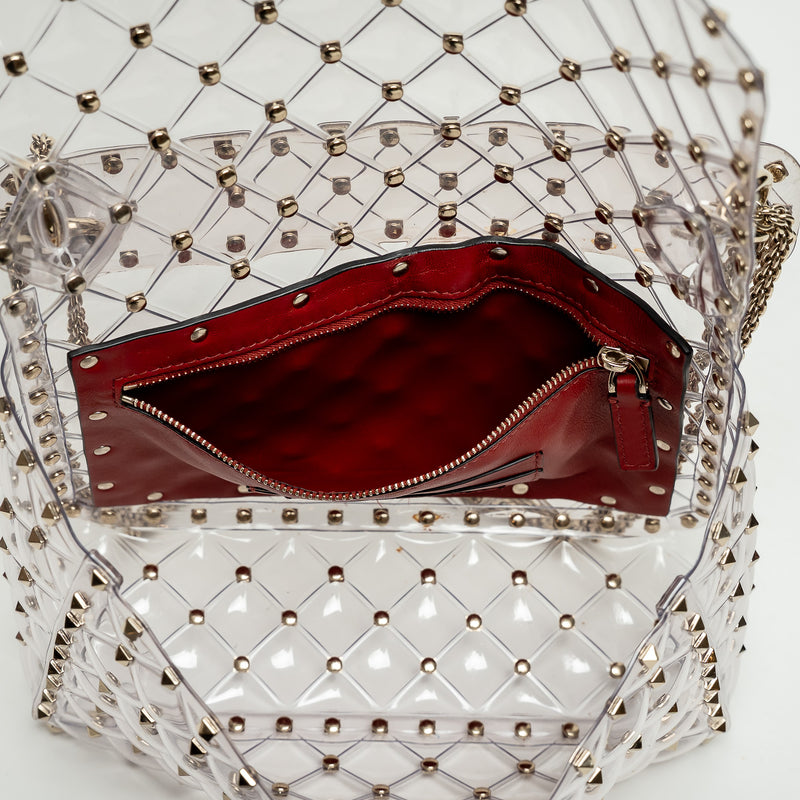 Valentino Clear PVC Rockstud Handbag