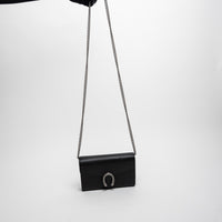 Gucci Black Grained Leather Dionysus Wallet on Chain