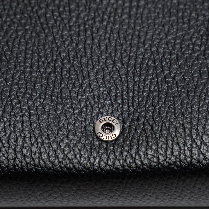 Gucci Black Grained Leather Dionysus Wallet on Chain