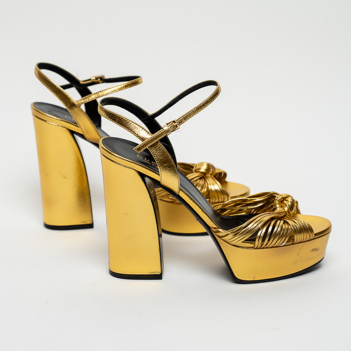 Gucci Gold Metallic Leather Pumps Size 38.5