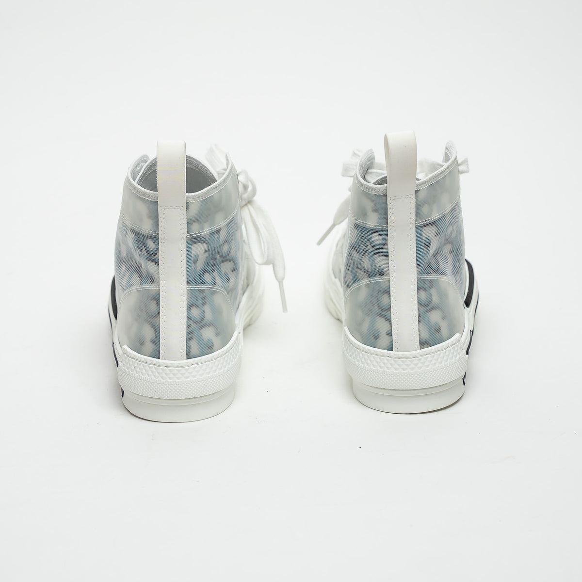 Dior White and Blue Oblique Canvas B23 League High-Top Sneaker Size 38