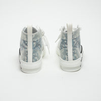 Dior White and Blue Oblique Canvas B23 League High-Top Sneaker Size 38