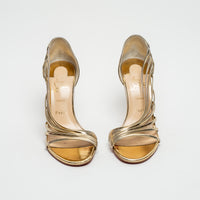 Christian Louboutin Gold Patent Leather Sandals Size 39