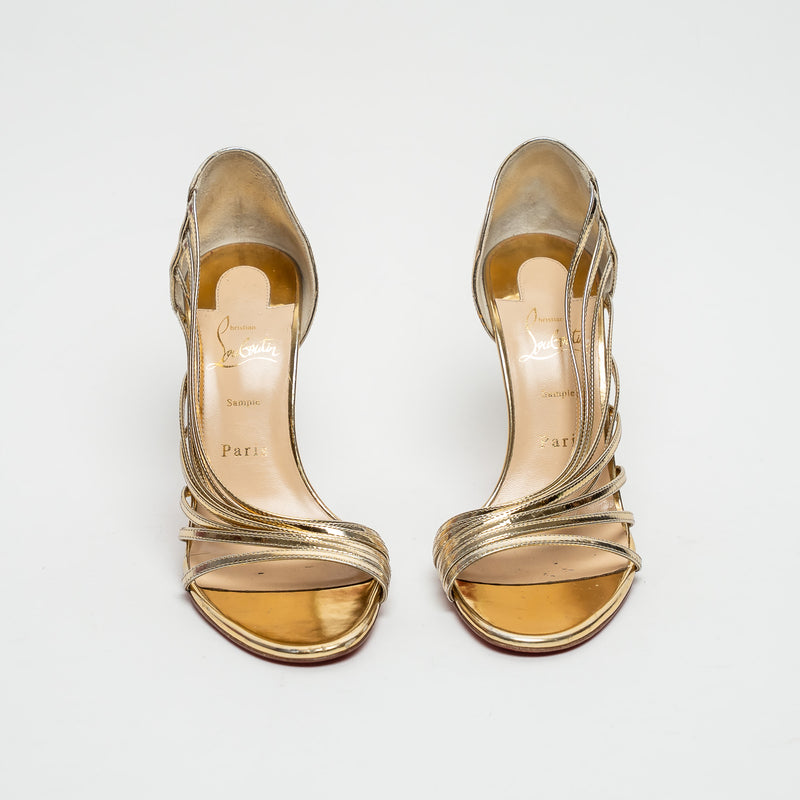 Christian Louboutin Gold Patent Leather Sandals Size 39