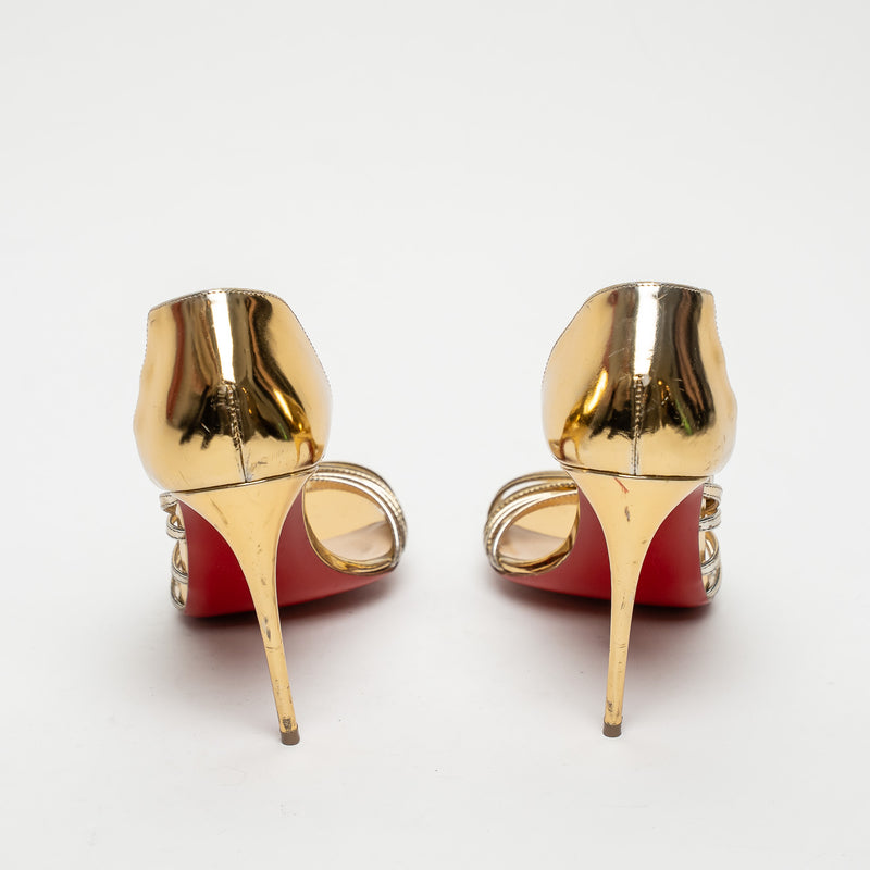 Christian Louboutin Gold Patent Leather Sandals Size 39